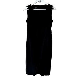 Talbots Sheath Dress Size 4 Career Workwear Minimalist Ponte Stretch Black Zip